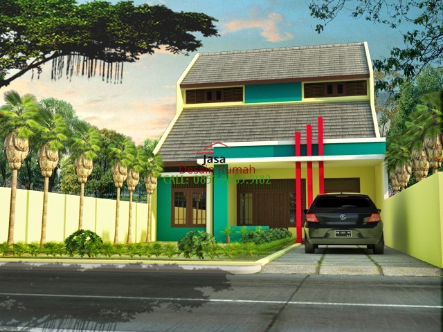 Rumah Minimalis 1 Lantai Dengan Loteng dan Carport Garasi Mobil